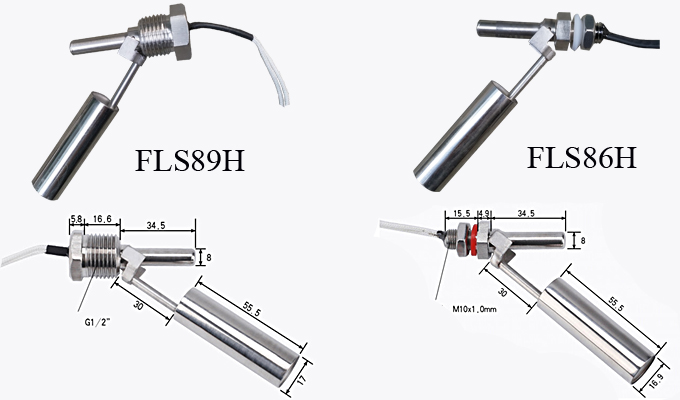 Phao inox lắp ngang FLS89H và FLS86H