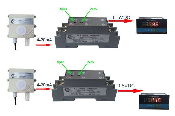 Bộ chuyển đổi tín hiệu 4-20mA sang 0-5VDC 11 Bộ chuyển đổi tín hiệu 4-20mA sang 0-5VDC